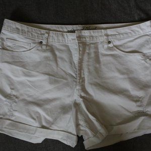 White denim shorts